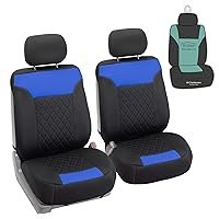 FH Group Car Seat Cover Cushion - 2 Pack Seat Covers for Cars Trucks SUV, Blue Black Neosupreme Car Seat Cushions, Car Seat Cover Cushion, Universal Fit Car Seat Protector