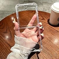Transparent Acrylic Case for Samsung Galaxy Z Flip 5 4 3 5G 4 Corners Airbag Shockproof Hard Clear Bumper Flip3 /Flip4 /flip5 Cover (Clear,for Samsung Z Flip 4)