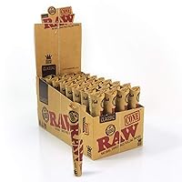 RAW Cones Classic King Size | 32 Packs | Natural Pre Rolled Rolling Paper with Tips | 3 Cones per Pack