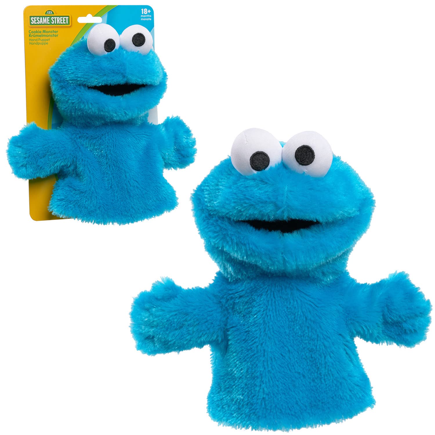 Sesame Street Cookie Monster 9-inch Hand Puppet, Preschool Pretend Play, Officially Licensed Kids Toys for Ages 18 Month by Just Play