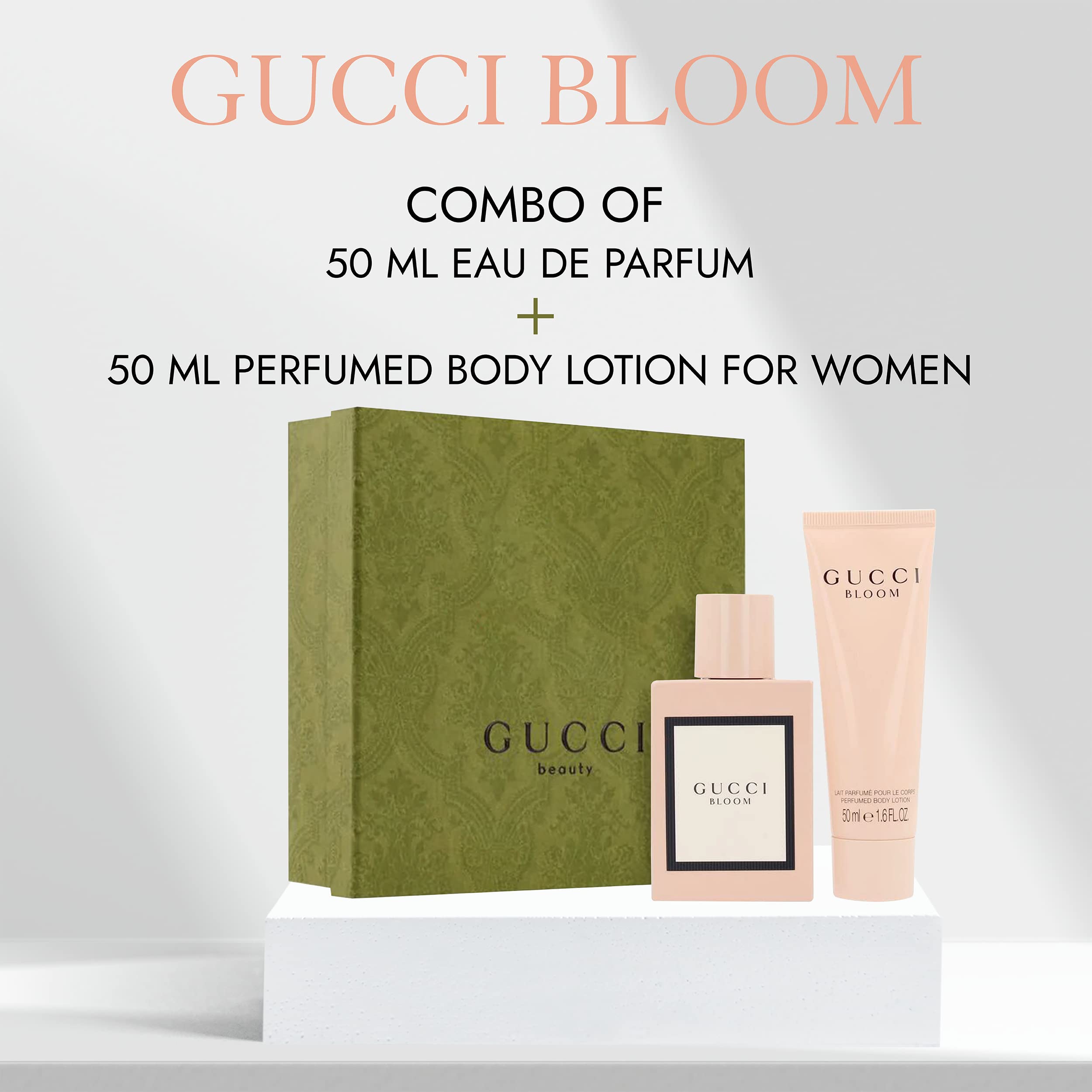 Mua Gucci Bloom Eau De Parfum and Scented Lotion Gift Set - 50 ml Gucci  Perfume for Women and 50 ml Scented Lotion - Perfumes for Women - Notes of  Rangoon Creeper,