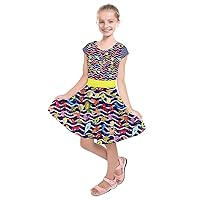 PattyCandy Girl's Fashion Flowers & Sea Animals Kids Short Sleeve Dress