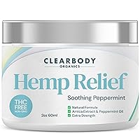 Clearbody Organics - USA Made Hemp Cream Maximum Strength - Soothe Discomfort in Your Back, Muscles, Joints, Neck, Shoulder, Knee, Nerves - Natural Peppermint and Soothing Arnica Extract