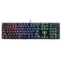 E-Element Z-88 Retro Mechanical Gaming Keyboard, Programmable RGB Backlit, Blue Switch -Tactile & Clicky, Typewriter Style, Water Resistant 104 Keys Anti-Ghosting for Mac PC, White (Renewed)