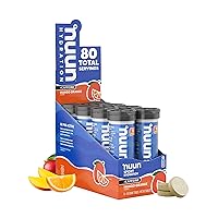 Nuun Sport + Caffeine Electrolyte Tablets for Proactive Hydration, Mango Orange, 8 Pack (80 Servings)