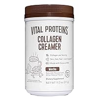 Collagen Coffee Creamer, Coconut Milk based & Low Sugar Powder with Collagen Peptides Supplement - Supporting Healthy Hair, Skin, Nails with Energy-Boosting MCTs - Mocha 11.2oz