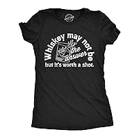 Womens Whiskey May Not Be The Answer But Its Worth A Shot T Shirt Funny Drinking Joke Tee for Ladies