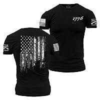 Grunt Style 1776 Flag Men's T-Shirt (Black, XXXX-Large)