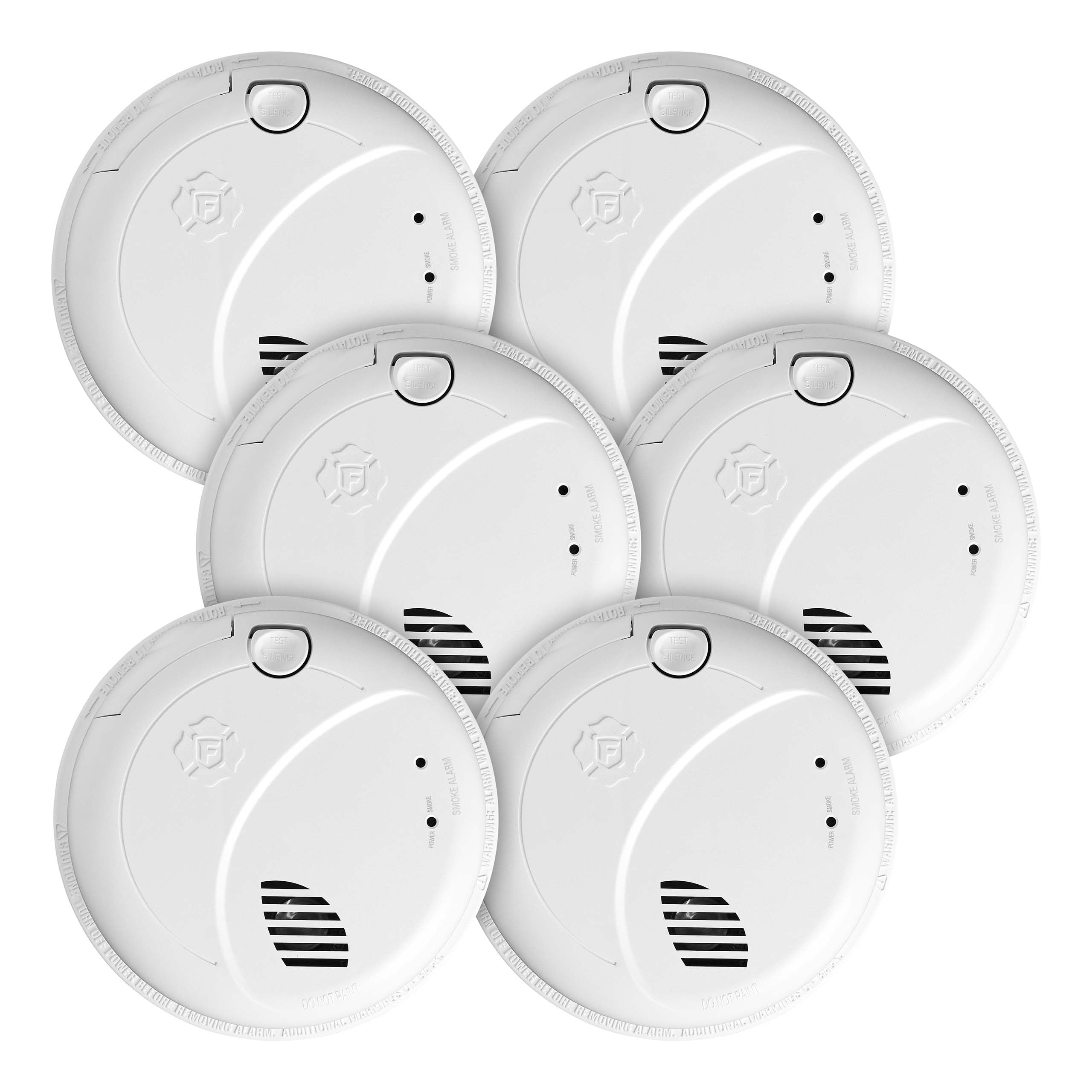 First Alert BRK SMI100-AC, Hardwire Interconnect Smoke Alarm with Battery Backup, 6-Pack