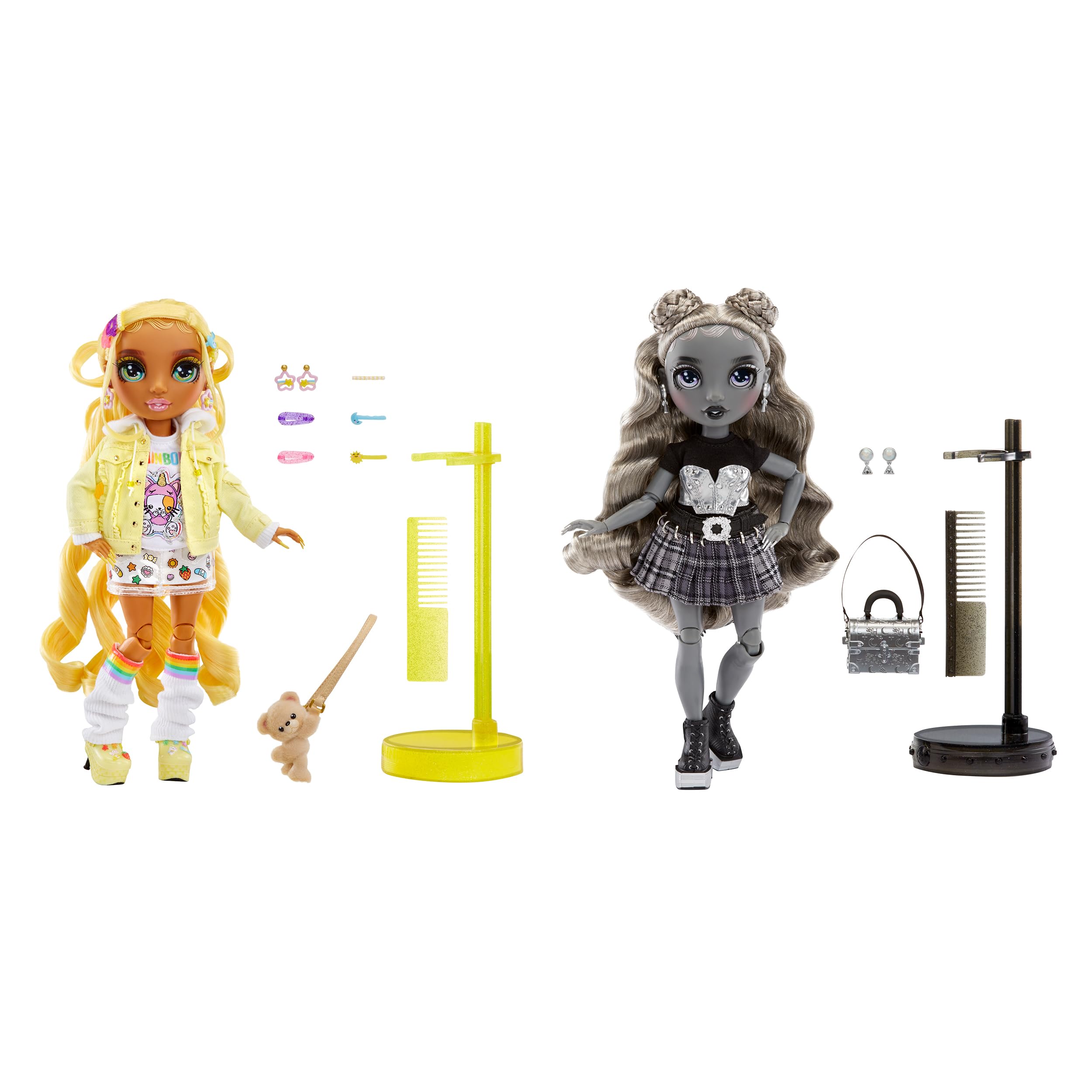 Rainbow High Shadow High Special Edition Madison Twins- 2-Pack Fashion Doll. Yellow & Grey Designer Outfits with Accessories, Mix and Match Outfits, Great Gift for Kids 4-12 Years Old & Collectors