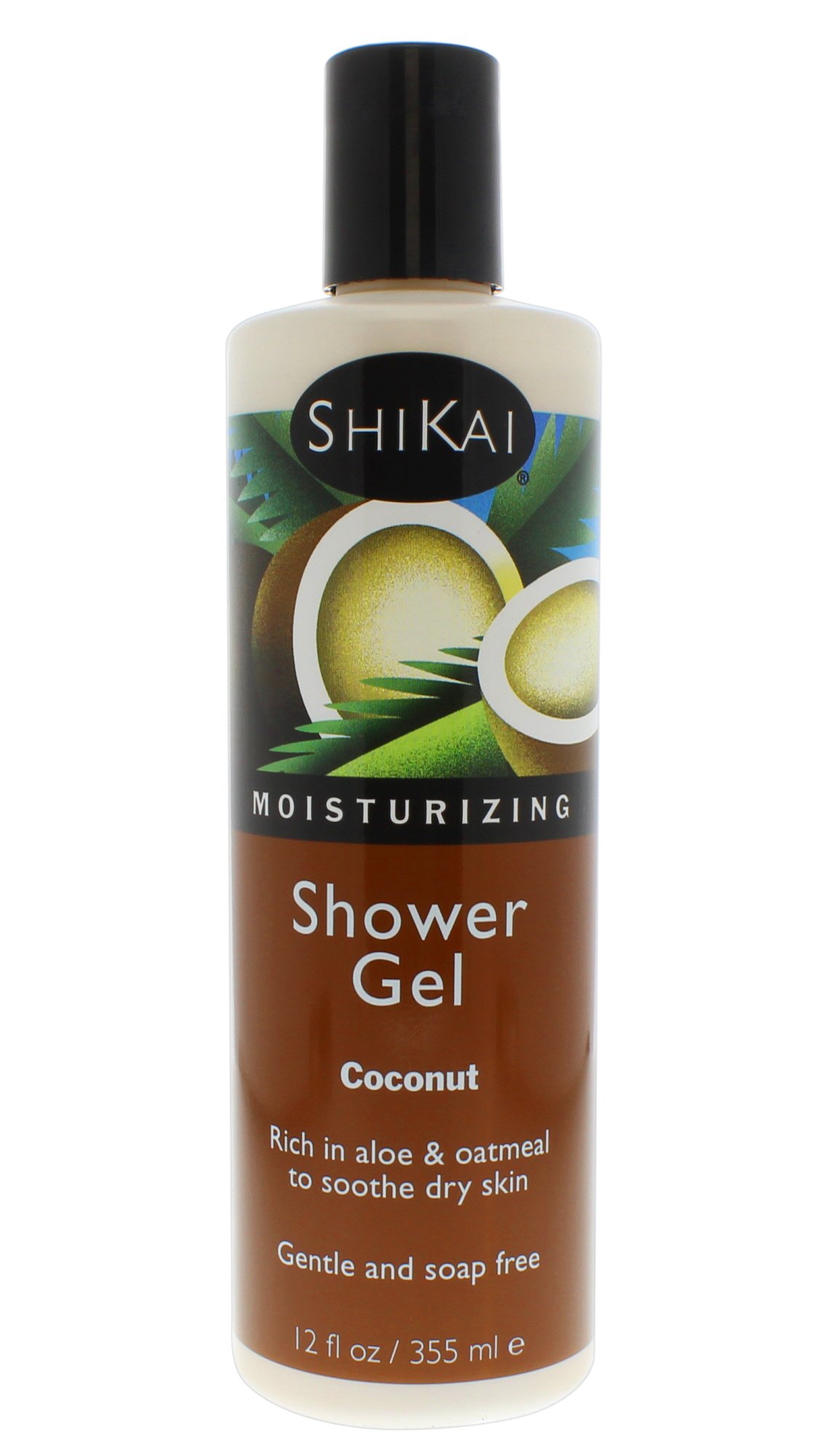 ShiKai - Daily Moisturizing Shower Gel (Coconut, 12 oz) | Gentle Soap-free Formula | With Aloe Vera & Oatmeal for Soft, Healthy Skin | Dry Skin Relief