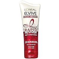 L'Oreal Paris Elvive Color Vibrancy Rapid Reviver Deep Conditioner, Repairs Damaged Color-Treated Hair, No Leave-In Time, with Damage Repairing Serum and Antioxidants, 6 oz.