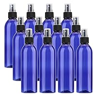 12 Pack 8 Ounce Plastic Spray Bottles Mist Spray Bottle with Black Fine Mist Sprayer - Blue