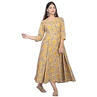Indian Hand Block Bollywood Designer Long Gown Anarkali Party wear Dress for Her Button Down