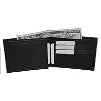 Mens Wallet Slim and Compact by Leatherboss (Black)