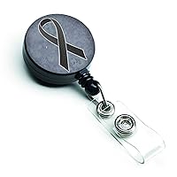 Caroline's Treasures AN1216BR Black Ribbon for Melanoma Cancer Awareness Retractable Badge Reel for Nurses ID Badge Holder with Clip Retractable Employee Badge Holder, Belt Clip, Multicolor