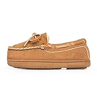 NORTY Moccasin House Slippers for Kids- Slip-On Toddler Shoes for Boys and Girls - Suede - Runs True to Size