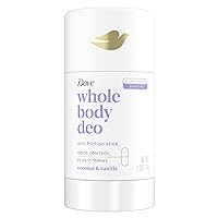 Dove Whole Body Deo Aluminum Free Anti-Friction Deodorant Stick Coconut + Vanilla for All Day Odor Control 2.6 oz