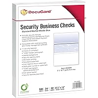 DocuGard Security Blue Marble Business Checks with 11 Features to Prevent Fraud