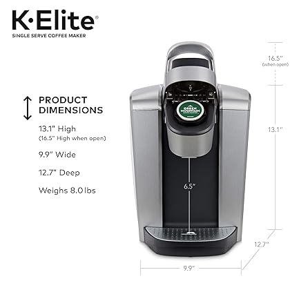 Keurig K-Elite Single-Serve K-Cup Pod Coffee Maker, Brushed Silver