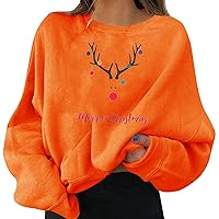SNKSDGM Womens Elk Print Long Sleeve Lightweight Christmas Sweatshirts Crew Neck Raglan Baseball Pullover Tops Tee Shirts Top