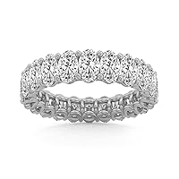 5.00 ct Ladies Oval Cut Diamond Eternity Band (Color G Clarity SI-1) in 14 kt White Gold