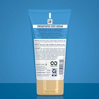Gold Bond Therapeutic Foot Cream, 4 oz. (Pack of 3), With Jojoba & Peppermint Oil, Foot Moisturizer