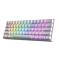 GK61 60% v3 | Hotswap Mechanical Gaming Keyboard | 61 Keys Multi Color RGB LED Backlit for PC/Mac Gamer | US Layout (White, Mechanical Speed Yellow)
