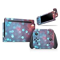 Compatible with Nintendo New 3DS XL (2014) - Skin Decal Protective Scratch Resistant Vinyl Wrap Gaming Cover- Unfocused Blue and Red Orbs