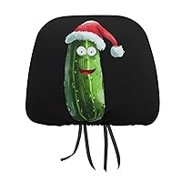 Cucumber Vegetable Vegan Christmas Hat Funny Car Seat Headrest Cover Print Protector Universal Fit Auto Accessories 11 X 10.6 Inches