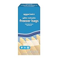 Amazon Basics Freezer Gallon Bags, 90 Count (Previously Solimo)