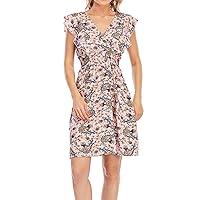 Ladies' New Casual V-Neck Floral Print Sleeveless Dress