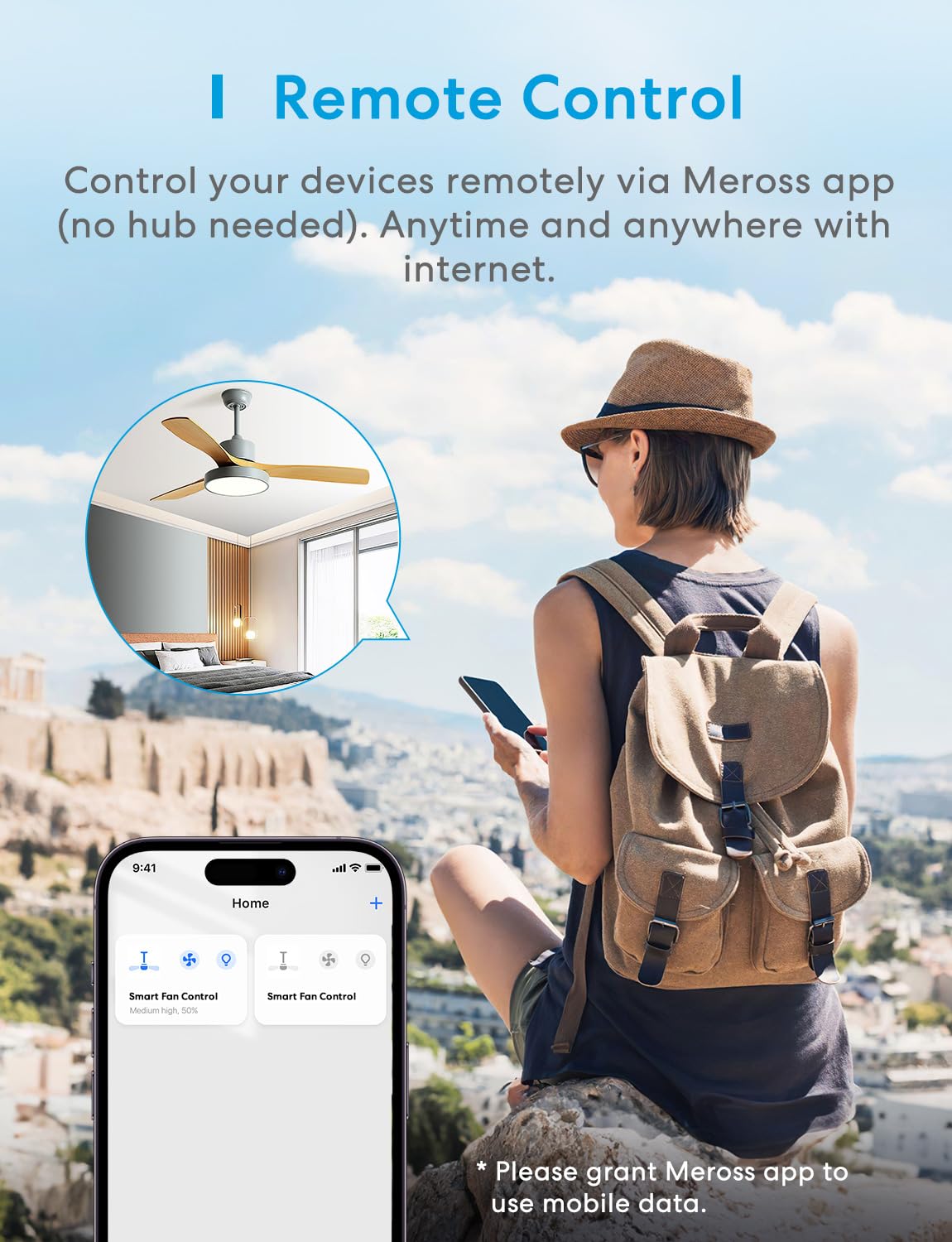 meross Smart Ceiling Fan Control and Dimmer Light Switch, Neutral Wire Needed, 2.4GHz Wi-Fi Fan and Light Switch Combo, Works with Apple HomeKit, Alexa, Google Home and SmartThings, App Control