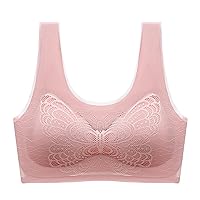 Women's Summer Thin Ice Silk Traceless Back Anti Glare Gathering Bottom Sports Vest Bras to Wear with A Backless