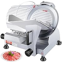 Commercial Meat Slicer, Electric Deli Food Slicer, Carbon Steel Blade Electric Food Slicer, 350-400RPM Meat Slicer, 0-0.6 inch Adjustable Thickness for Meat, Cheese, Veggies, Ham (12 inch-320W)