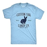 Mens Cotton Tail Candy Co T Shirt Funny Easter Sunday Chocolate Bunny Rabbit Tee for Guys