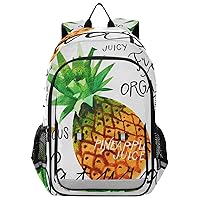 ALAZA Tropical Coconut Palm Trees Fruits Pineapples Watercolor Pineapple Backpacks Travel Laptop Backpack