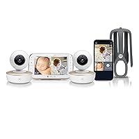 Motorola Baby Monitor VM855-2 - Indoor 2-Camera Video with Crib Mount - HD 720p, Connects to Phone App, 1000ft Range, 2-Way Audio, Split-Screen, Digital Pan-Tilt-Zoom, Room Temp Monitoring, Music