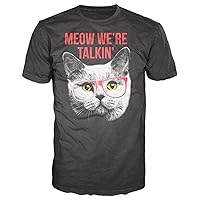 Meow We're Talkin' Cat Men's T-Shirt - Black (Large)