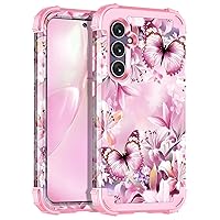 Casetego Compatible with Galaxy S24 5G Case,Three Layer Heavy Duty Sturdy Shockproof Full Body Protection Rugged Hard PC+Soft TPU Bumper Case for Samsung Galaxy S24 6.2 inch 2024,Pink
