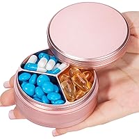 Metal Pill Box 3 Compartment - Waterproof Pill Container for Pocket or Purse, Portable Travel Pill Organizer Heavy Duty Daily Pill Case for Medication, Vitamin