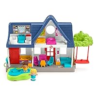 Fisher-Price Little People Friends Together Play House - UK English Edition, Playset with Smart Stages Learning Content for Toddlers and Preschool Kids, 25.4 x 54.85 x 34 Centimeters