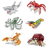 Oichy 6 Packs Animal Building Block Sets, Sea Creature Mini Building Blocks Toy Kit, Creative Party Favors Toys for Kids, Goodie Bags Stuffers Prizes Birthday for Halloween Christmas