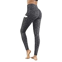 Lingswallow High Waist Yoga Pants - Yoga Pants with Pockets Tummy Control, 4 Ways Stretch Workout Running Yoga Leggings