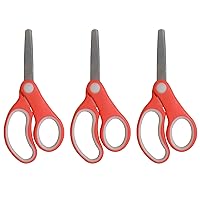 Westcott 55843 Right- and Left-Handed Scissors, Kids' Scissors, Ages 4-8, 5-Inch Blunt Tip, 3 Pack, Assorted
