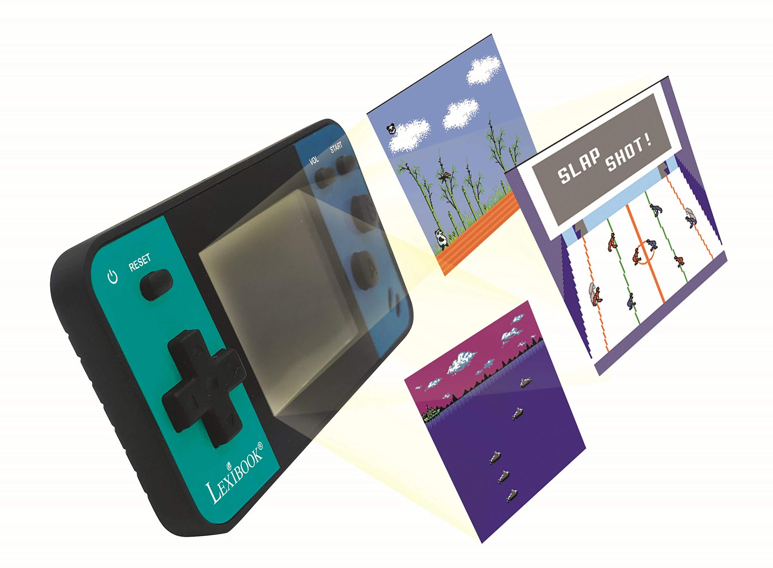 LEXiBOOK Portable Handheld Game Console Cyber Arcade Mini 8 Games, 1.8