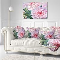 Full Blown Peonies-Floral Canvas Art Print-40x20, 40x20, Pink