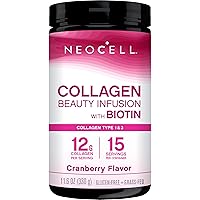Collagen Beauty Infusion With Biotin, Collagen Supplement for Healthy Skin, Hair and Nails, Includes Antioxidants, Cranberry Flavor, Powder, 11.6 Oz, 1 Canister