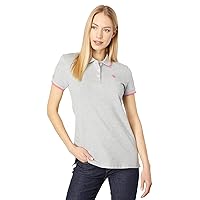 U.S. Polo Assn. Women's Classic Stretch Pique Polo Shirt - Ladies Cotton Short Sleeve Golf Shirt, Polo Shirt for Work, School