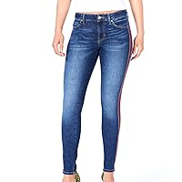 GUESS $108 Womens New 1288 Blue Varsity Striped Skinny Jeans 28 Waist B+B